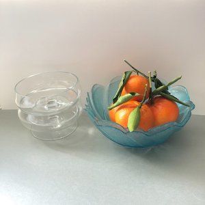 4 piece glass serving containers, Cookie or chips serving set